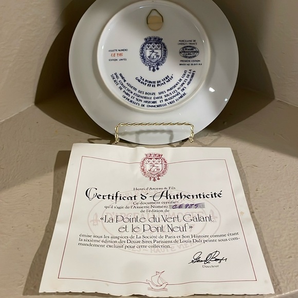 La Pointe de Vert Galant et le Pont Neuf Collector Plate - Picture 12 of 12